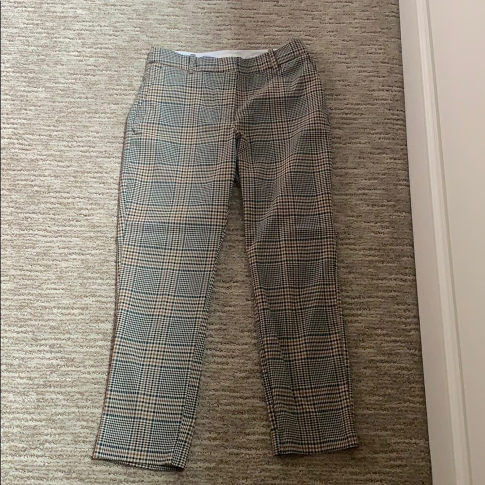 H&M straight leg plaid trouser